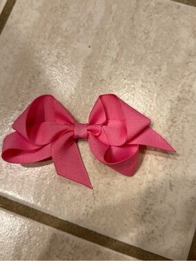 Bright Pink Grosgrain Hair Bow